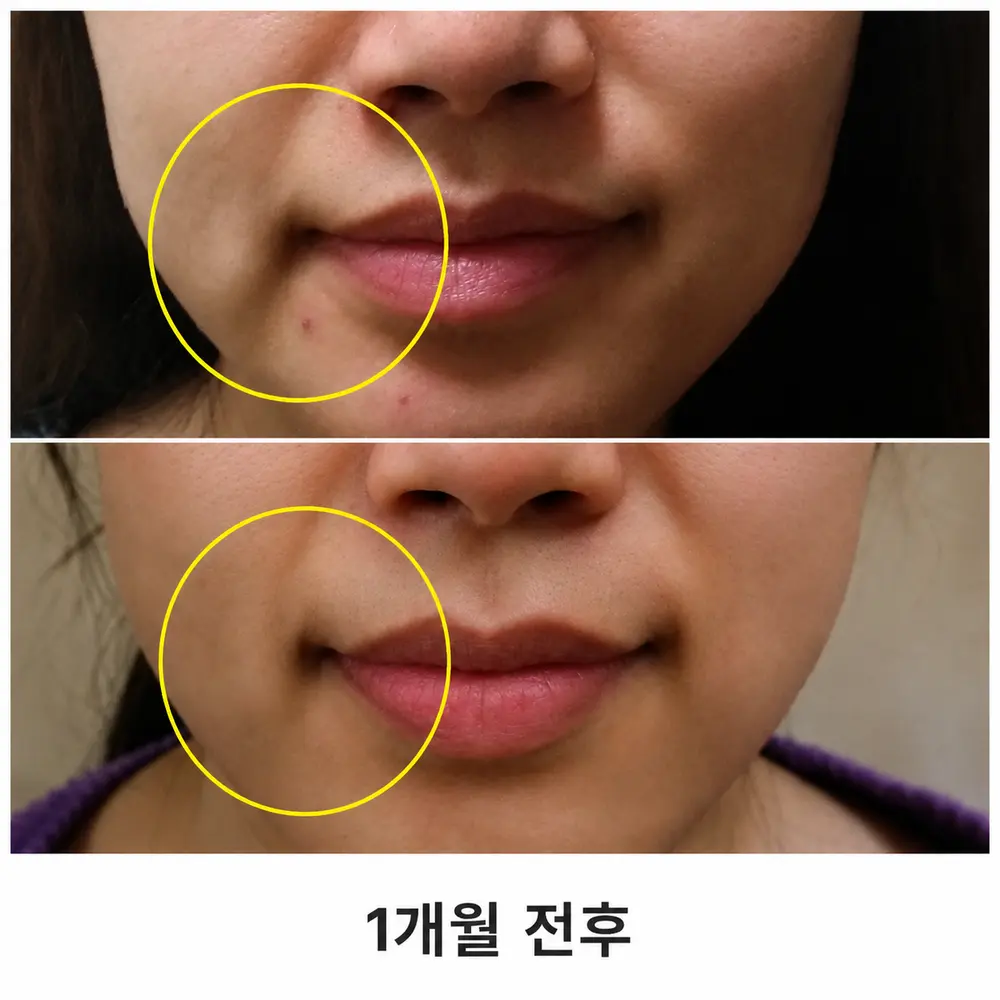 볼과 팔자주름 부위