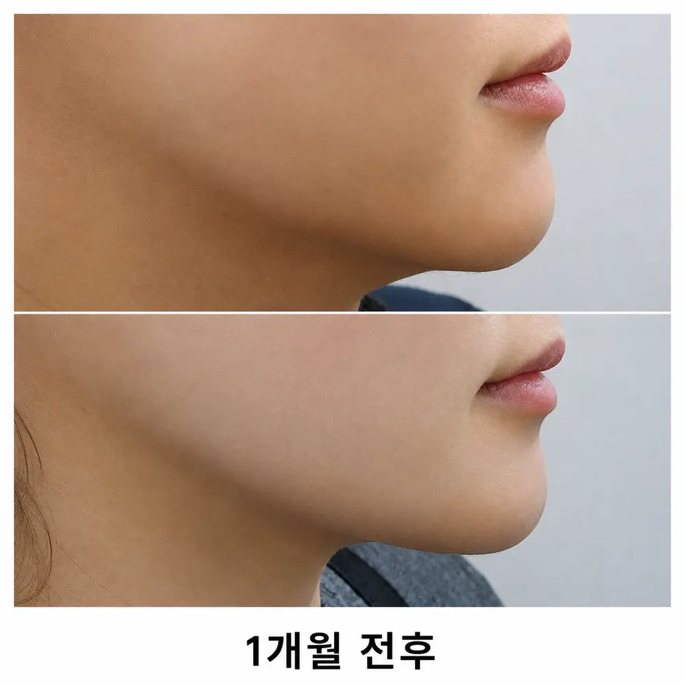 턱선과 이중턱 부위